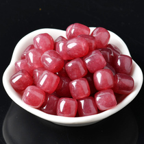 Deep red strawberry crystal jade medullary pearl drum bead drum pearl road road pass DIY crystal string bead hand dove blood red crystal