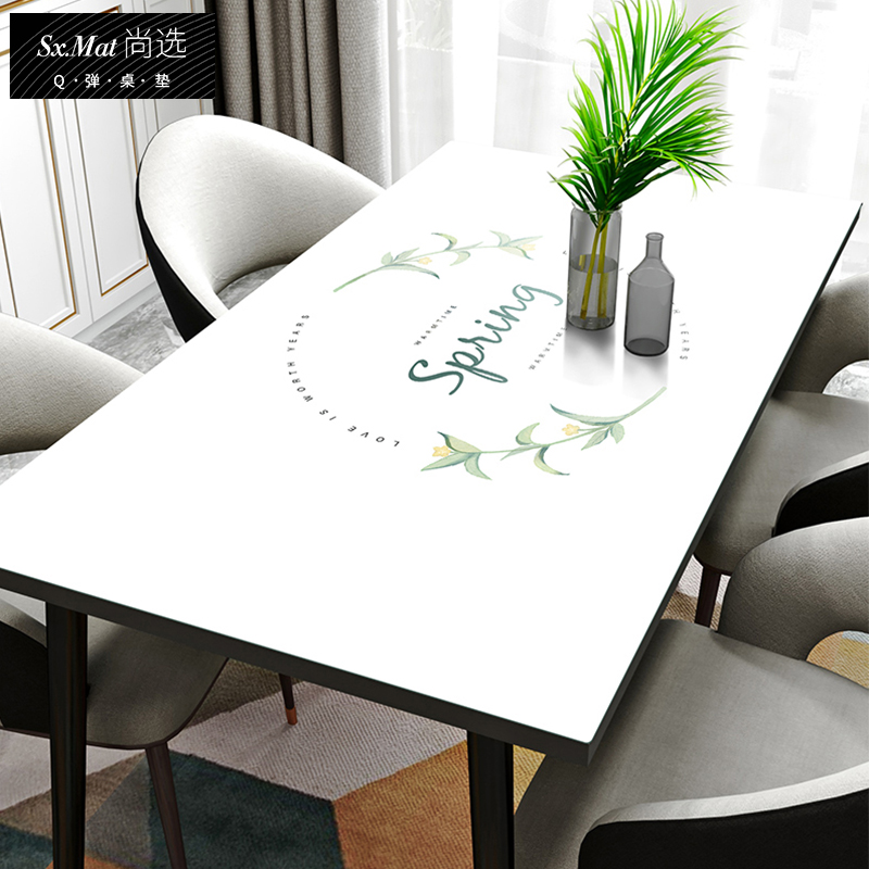 Champ selection (Q-bomb silicone table mat) Table cloth waterproof and anti-oil wash Nordic modern small frescoed tea table mat
