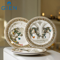 GIEN France Import Cutlery Ceramic Dinner Plate Snack Dish Tea Set Gifts Swing for the Wind Horse Series