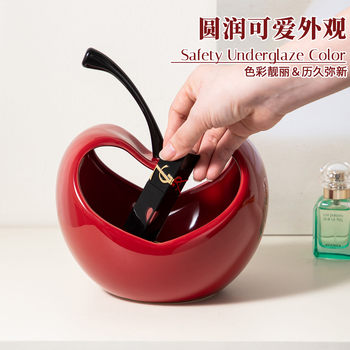 Red Ornament Entryway Storage Box Key Storage Housewarming Decoration Creative Ceramic Desktop Snack Storage