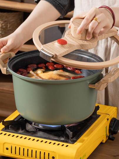 Multifunctional micro-pressure cooker, stew, stew, soup pot, household pressure cooker, can add vegetables midway, induction cooker, gas stove universal