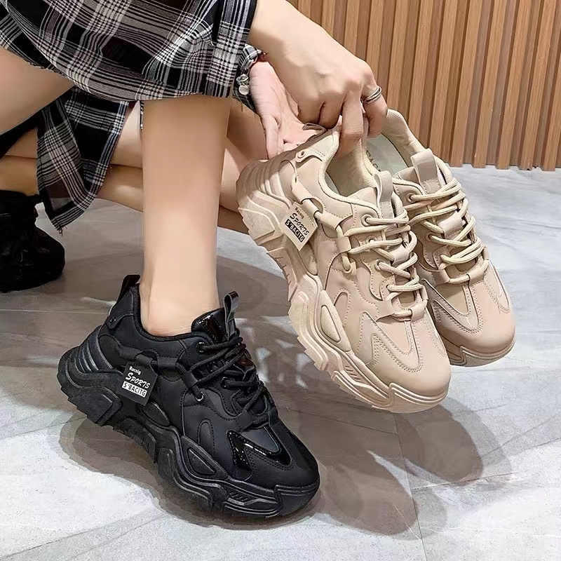 Casual Exploits Old Daddy Shoes Women's Stock Market Red Brown High Cylinder Board Shoes 2022 Fried Street Sports Tide