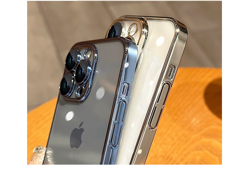Vỏ điện thoại di động mạ điện siêu mỏng thích hợp cho Apple 11/12/13/14 pro/promax ốp điện thoại chống bụi cao cấp với miếng dán ống kính chống rơi bao da cứng trong suốt bảo vệ điện thoại