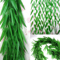 Promotion simulation flower willow leaf simulation flower vine green plant Interior decoration Silk flower rattan willow branch wicker supermarket ceiling