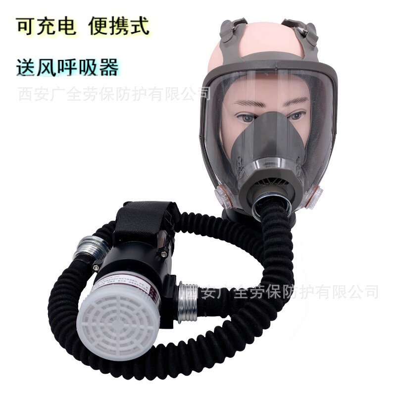 Rechargeable portable electric waist-mounted air-supply respirator gas mask coal mine decoration anti-dust gas mask