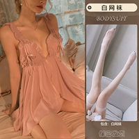 Таро фиолетовый [ночная рубашка + футболки] белые чулки в сеточку