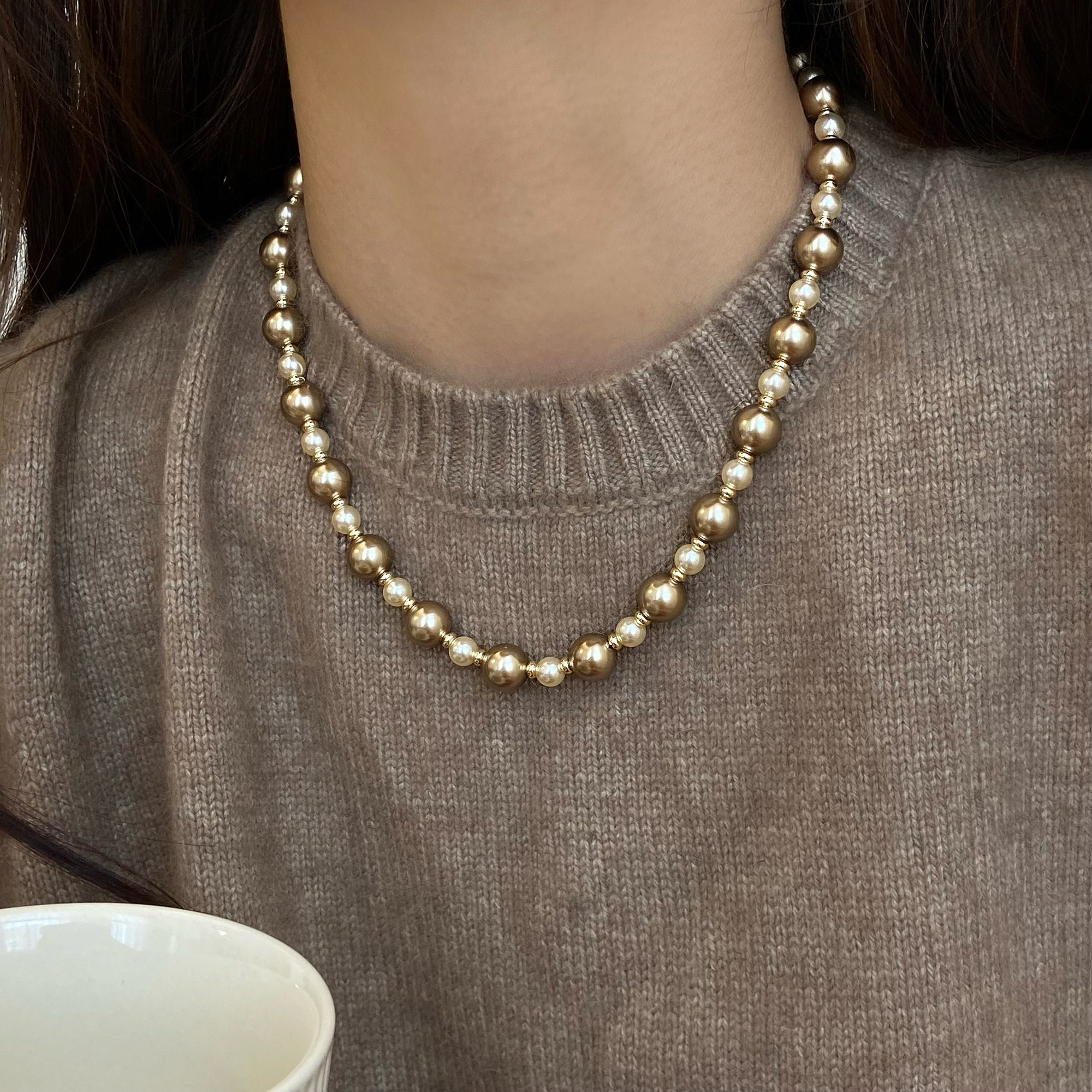 Tiger's Eye Stone Sweater Chain, Autumn and Winter Light Luxury, High-End, Versatile Necklace for Women, 2025 New Niche Accessory