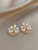 Fresh and Simple Flower Earrings 2026 New Popular Style, High-End, Popular, Feminine, Suitable for Round Faces, Women's Earrings