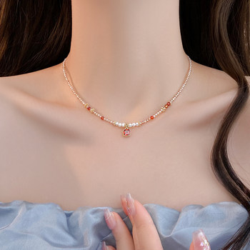 Exquisite Beaded Summer Choker Necklace, Sweet and Cool Style for Women, 2025 New Popular Light Luxury Niche Women's Clavicle Chain Accessory