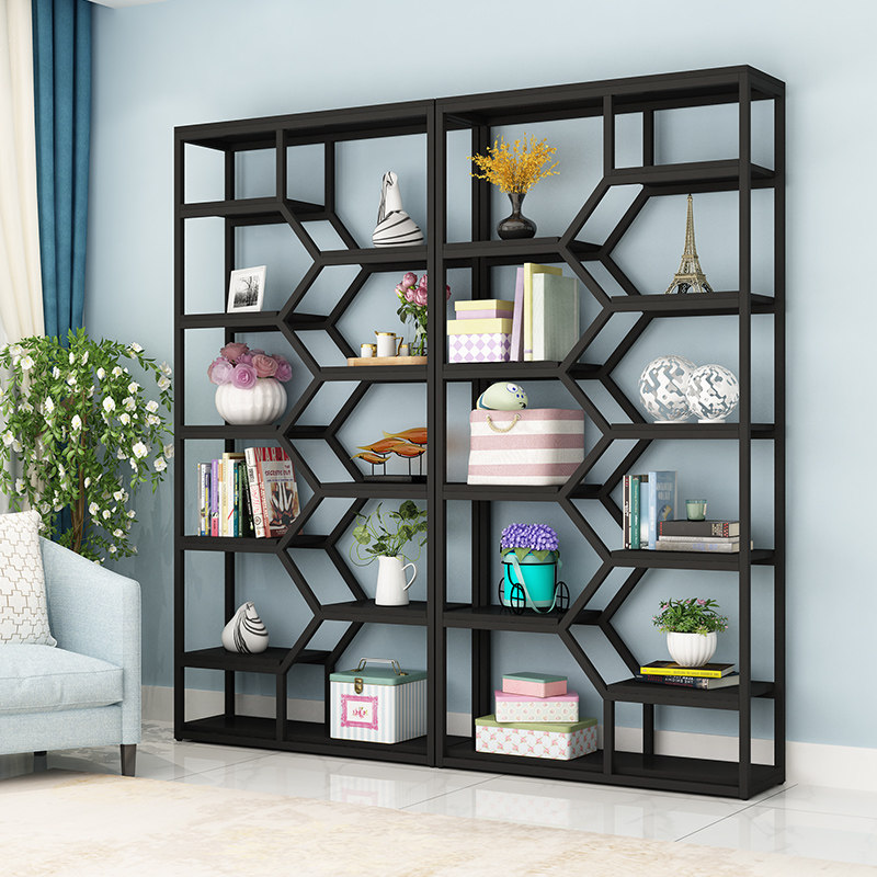 Partition Shelve Shelf Living Room Iron Art Multilayer Screen Storage Storage Display Shelf Bookshelf Floor Shelve Shelf