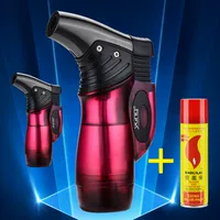 Красный ветрозащитный маленький аэрозольный пистолет 2+газовый цилиндр