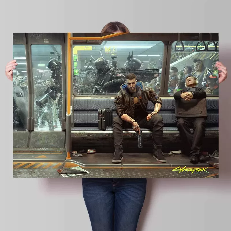 Big waterproof self-adhesive poster on wall for bedroom, punk style
