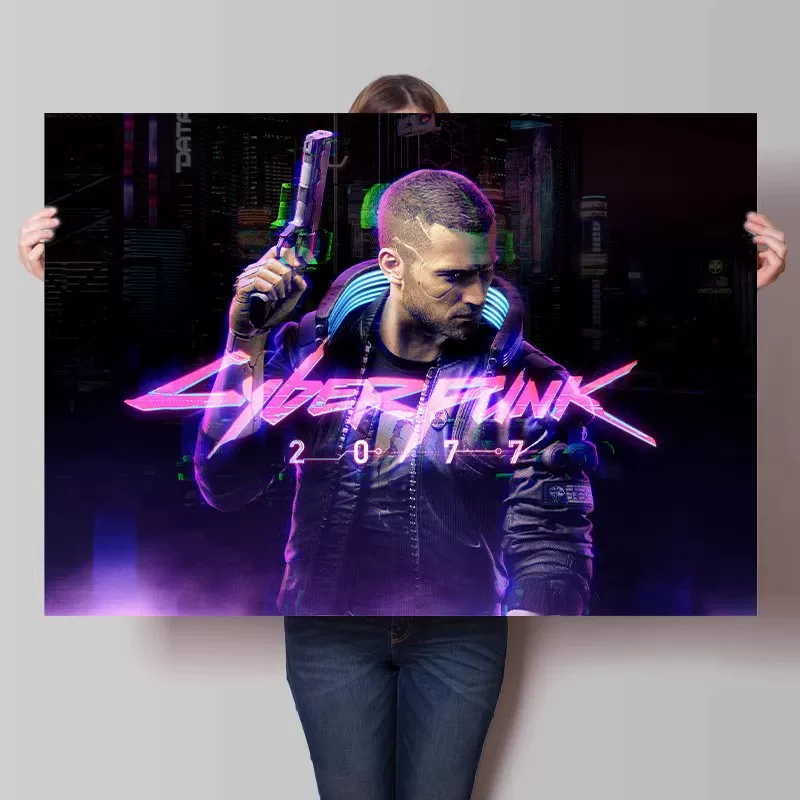 Big waterproof self-adhesive poster on wall for bedroom, punk style