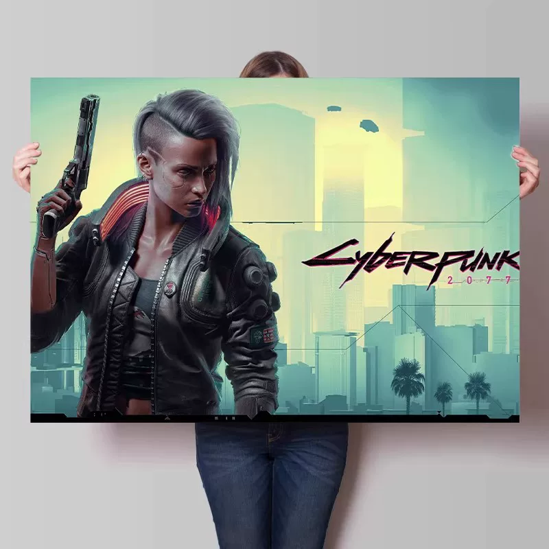 Big waterproof self-adhesive poster on wall for bedroom, punk style