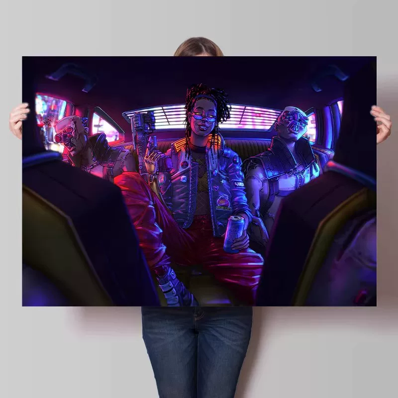 Big waterproof self-adhesive poster on wall for bedroom, punk style