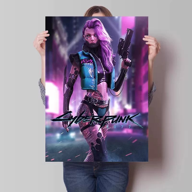 Big waterproof self-adhesive poster on wall for bedroom, punk style