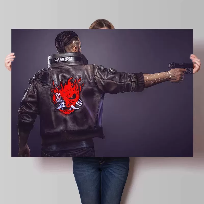 Big waterproof self-adhesive poster on wall for bedroom, punk style