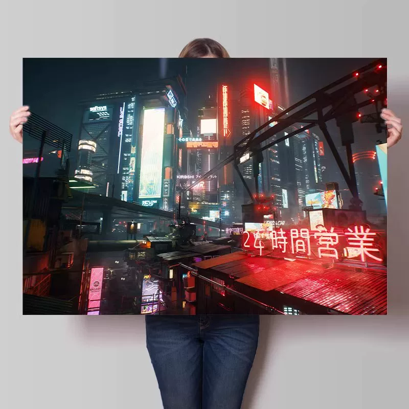 Big waterproof self-adhesive poster on wall for bedroom, punk style