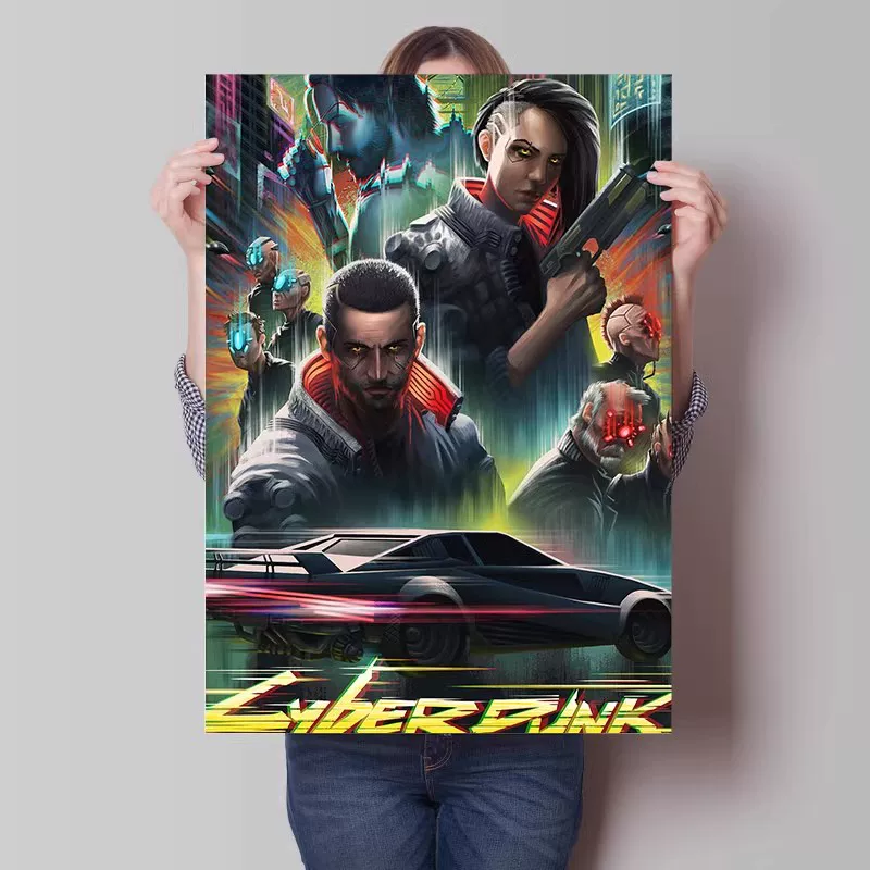 Big waterproof self-adhesive poster on wall for bedroom, punk style