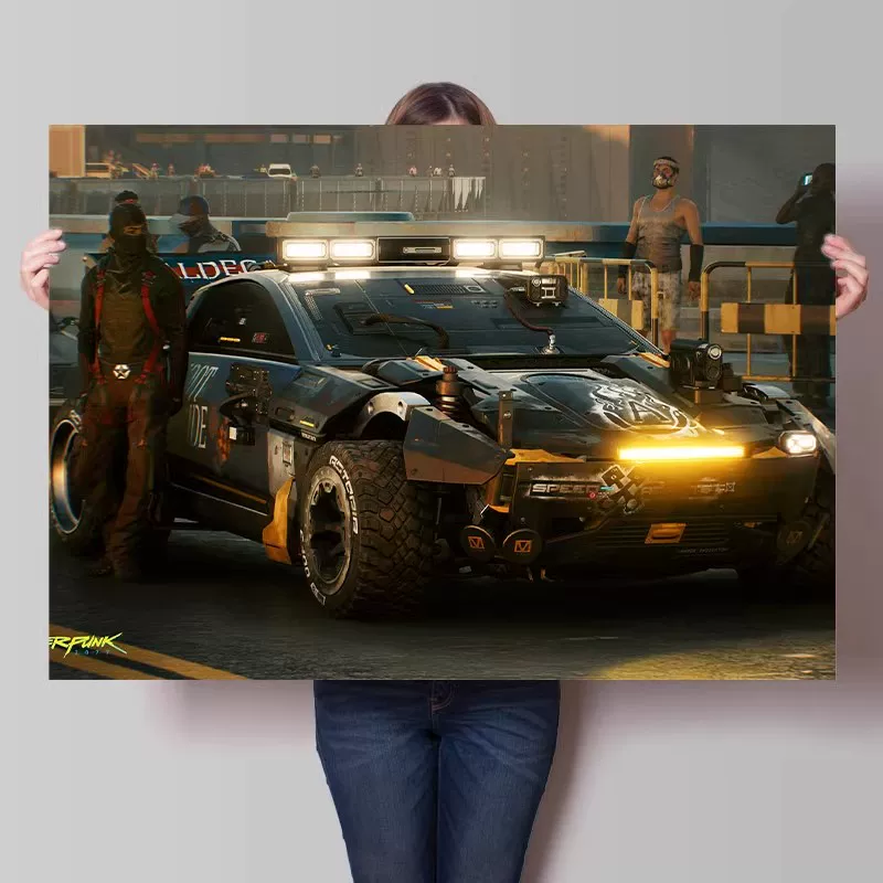 Big waterproof self-adhesive poster on wall for bedroom, punk style