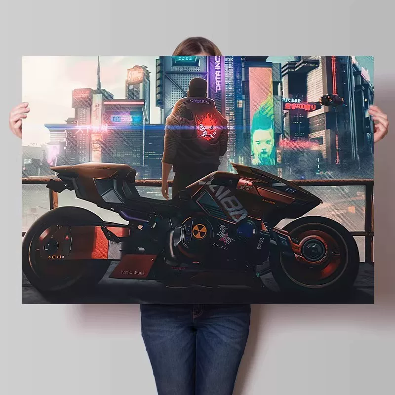 Big waterproof self-adhesive poster on wall for bedroom, punk style
