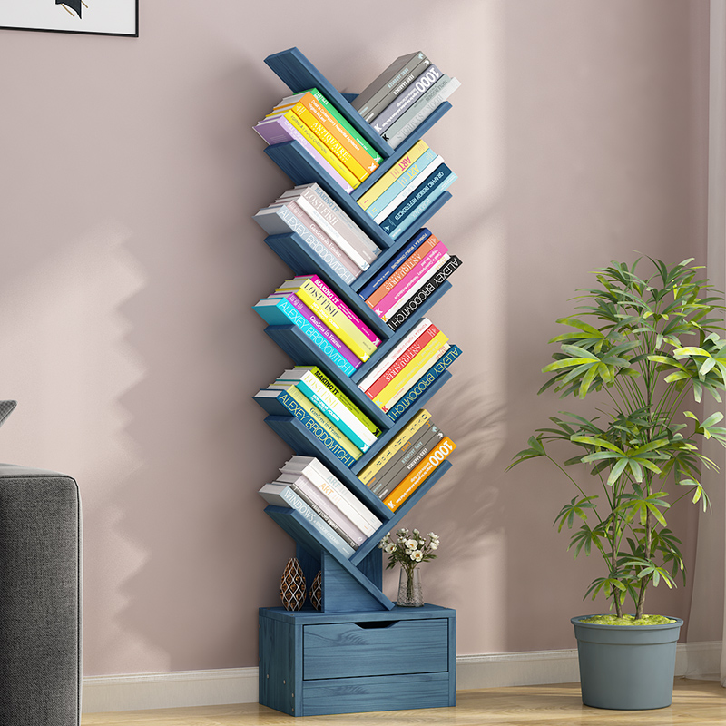 Floor-to-ceiling bookshelf small children's simple small bookcase net red student tree-shaped economical household shelf saves space