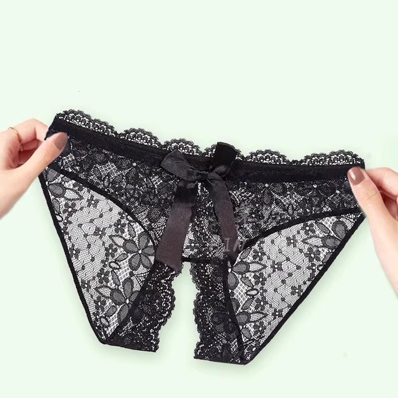 Women's Underwear Pure Cotton Crotch Sexy Lace Pure Desire Girl New Style Seamless Ice Silk Briefs Low Waist Bow Shorts