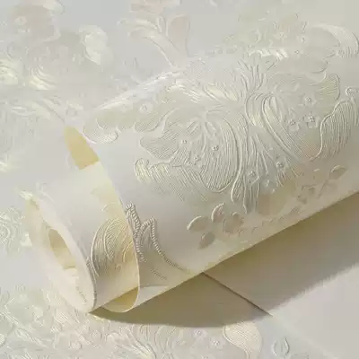 Modern light luxury European thick non-woven self-adhesive wallpaper whole house bedroom warm living room background wall self-sticking wallpaper