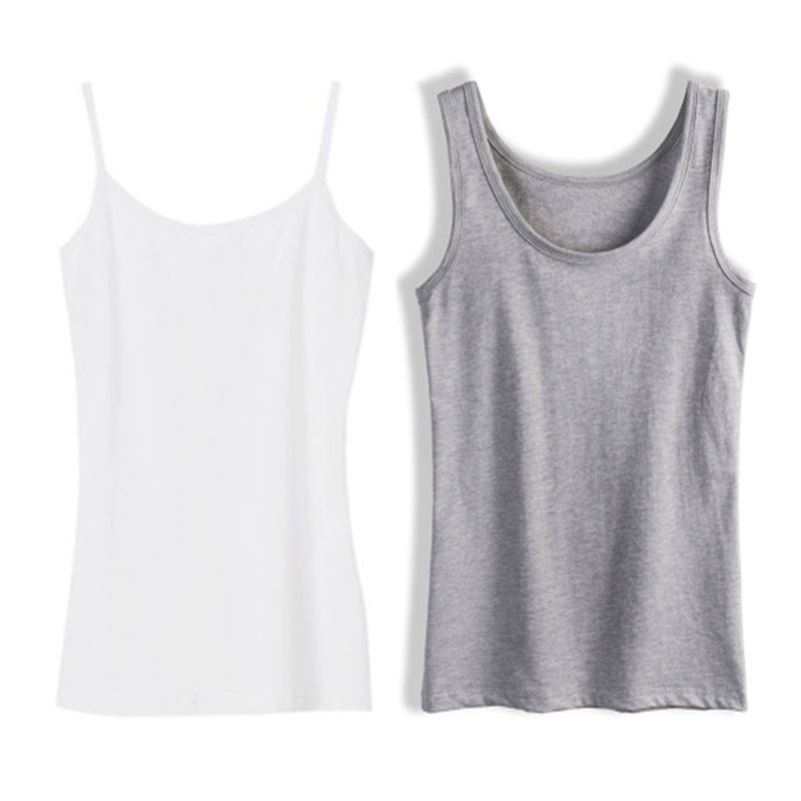 Black White Modale Small Harnesses Vest Woman Blouse With Sleeveless Short And Thin Inside Lap Spring Summer Outside Wearing Undershirt