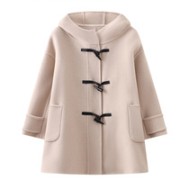 Boys and girls cashmere woolen coat 2024 autumn and winter childrens clothing Korean version thickened 100 wool childrens double-sided coat