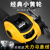 Far-dropped water wheel Road sub-wheel micro-object wheel anti-explosion line drip wheel double brake all-metal horse mouth Black fishing reel