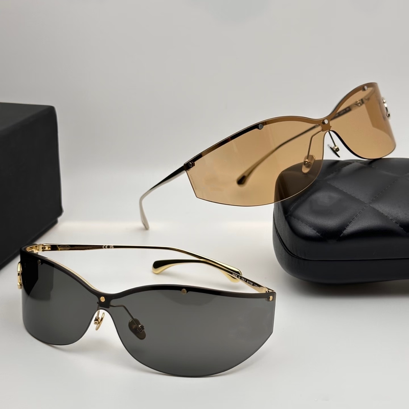 Good Cat Glasses丨Chanel-Style Rimless Sunglasses Integrated with Headband, Same Style as Wang Yibo's Sunglasses