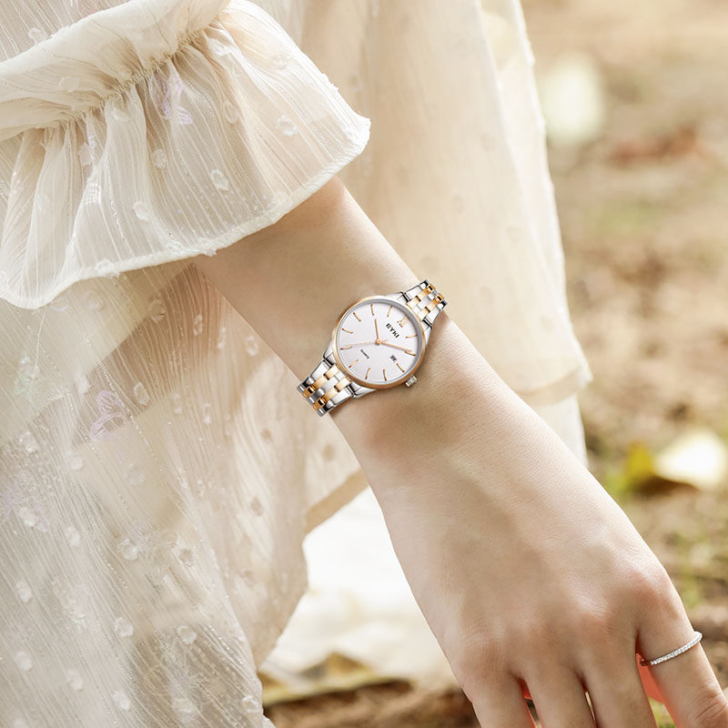 Famous brand Aiqi men's watch a pair of couple watches female simple temperament waterproof quartz expression Valentine's Day