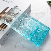 Stained glass brick transparent square partition wall bar table garden curtain wall transparent crystal brick large glass cube