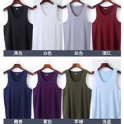 . Mens mùa hè đánh dấu một mảnh mảnh kiểu vest tròn thể thao cơ thể không tay mồ hôi cổ áo xuống dưới.