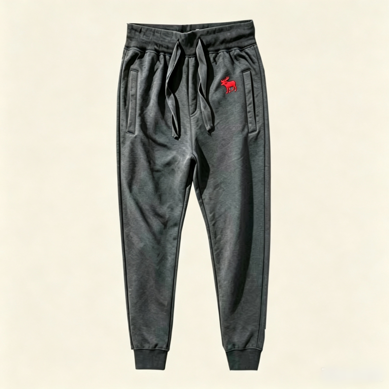 American Af Pure Cotton Embroidered Deer Sweatpants for Men, Drawstring Terry Fabric Jogger Casual Pants, Sports Long Pants, Trendy American Af Pure Cotton Embroidered Deer Sweatpants for Men, Drawstring Terry Fabric Jogger Casual Pants, Sports Long Pants, Trendy