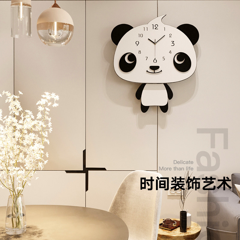 Watch clock hanging clock Living room Creative children's house cartoon fashion modern minimalist hanging wall hanging watch clock quartz clock home