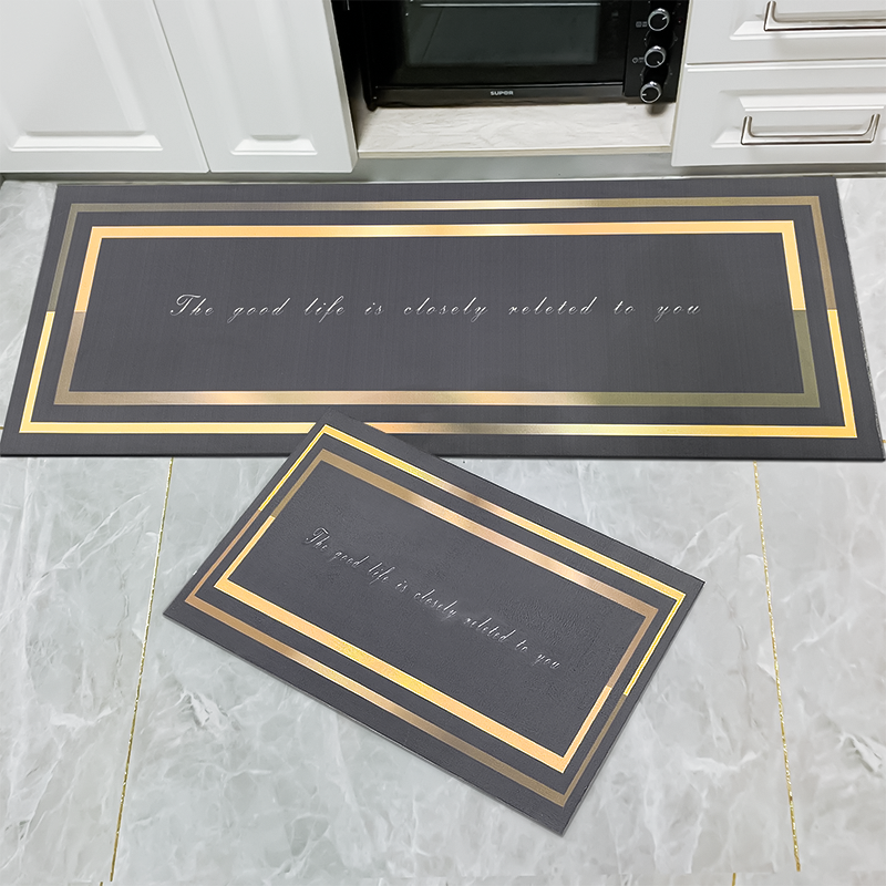 Kitchen floor mats water-absorbing non-slip household oil-absorbing dirt-resistant non-cleaning entry door foot mats waterproof and oil-proof household carpet