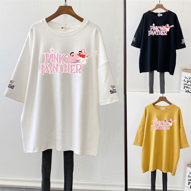 Pregnant Women summer coat T-shirt medium long version cotton short sleeve pregnant woman T-shirt loose large size Korean tide base shirt summer