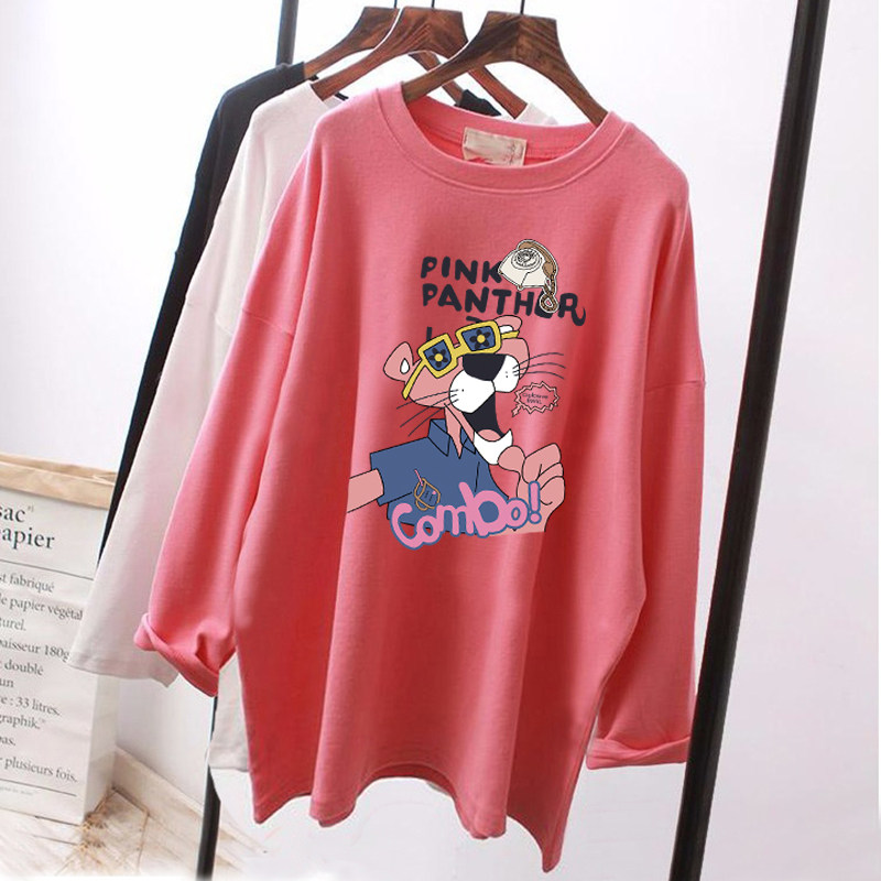 Pregnant woman's spring clothing blouse with long version of fashion Exterior Wearing Undershirt Loose Korean version Tide Pure Cotton Pregnant pregnant woman T-shirt Long sleeves