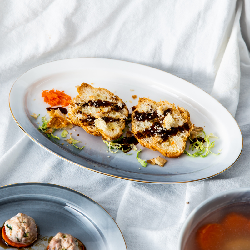 Ceramic Glaze Lower Color Steamed Fish Dishes Solitary private room Fish Dish Dining Room upscale High face value cutlery 10 inch swing tray