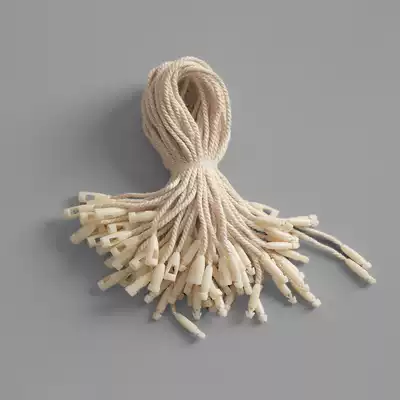 Clothing accessories hanging brand rope beige bullet head hanging ball nose Barb cotton rope clothes hand wear rope spot Universal tag thread coarse cotton linen woven sling rope