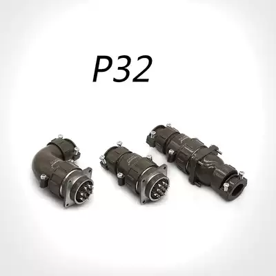Aviation plug socket P32K12S P32J12S 12 core positive and negative elbow sleeve P32K J12A connector