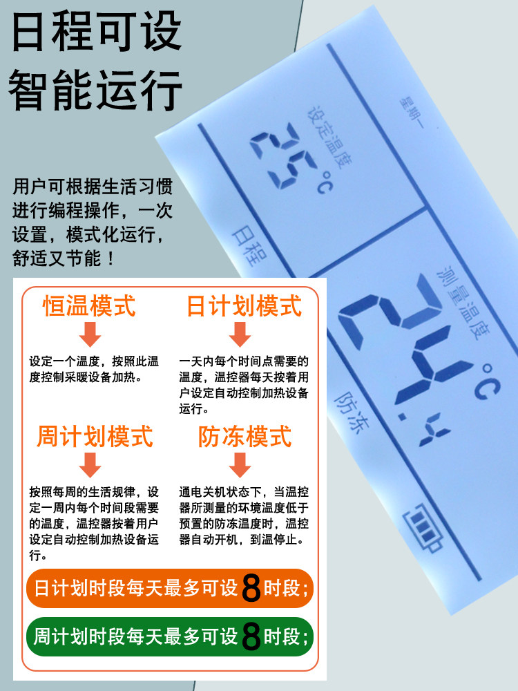 Suitable for Weier Small Squirrel Wall-Mounted Boiler Thermostat, Floor Heating Temperature Control Switch, Wireless and Wired Wifi Remote Controller