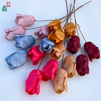 Three big tulips single tulips wedding runway landscaping silk flowers wedding hall flower rows artificial flowers