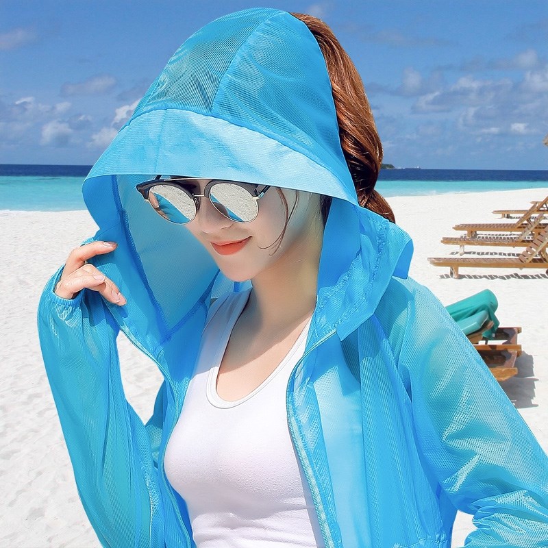 Women's ultra-thin long version of sunscreen and breathable all-match anti-UV2019 new sunscreen clothing women's trend