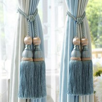 Curtain with rope decoration strap creative Nordic tassel European luxury versatile home bedroom living room one pair