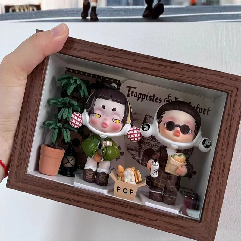 Bubble Mart Photo Frame with Hollow 5 Specimens Blind Box Style Creative Table Storage Wall Display DIY Handmade Bubble Mart Photo Frame with Hollow 5 Specimens Blind Box Style Creative Table Storage Wall Display DIY Handmade