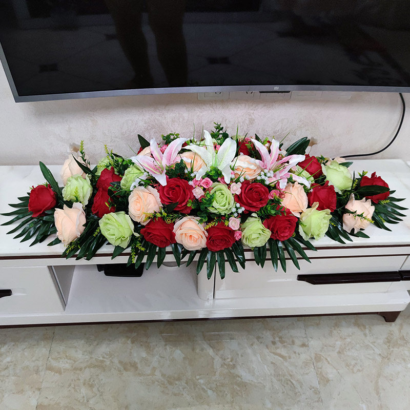 Conference Room Tabletop Pendulum Flower Emulation Flower Suit High-end Light Lavish Growth Desk Fake Flower Talk Desk Decorative Swing