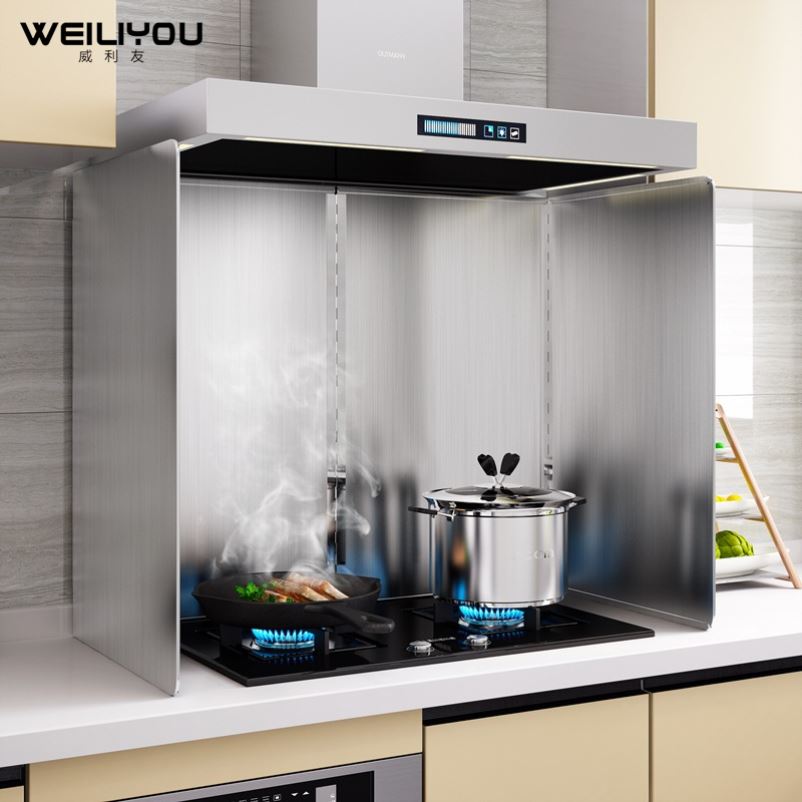 Stainless Steel Shield Oil Board Smoke Hood Kitchen Gas Gas Hearth Anti-Splash Range Hood induction cooker Anti-oil baffler